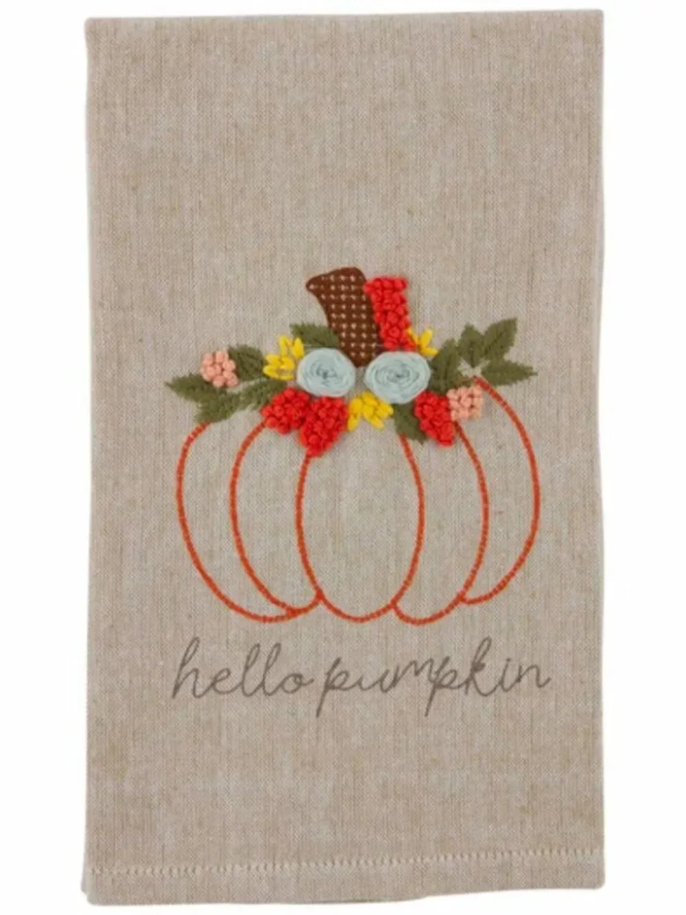 Mud Pie French Knot Towel, Grateful 10.50″ x 7.00″ NWT